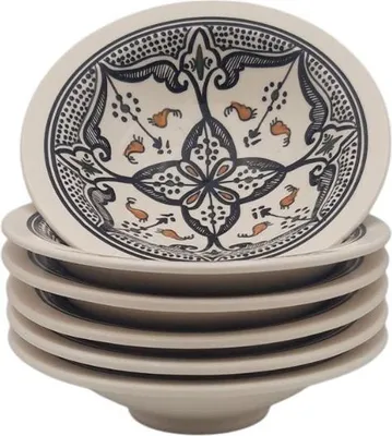 Image de Lot de 6 Assiettes Tebsi Marocain noir - D 23 cm