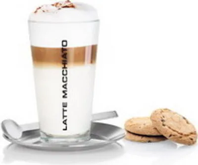 Produktbild von 1x Blomus Latte Macchiato Set < Cono > mit Glas, Aufbewahrung, Frischhaltedose