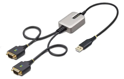 Obrázek produktu pro StarTech.com 2P1FFC-USB-SERIAL, USB-A, 2 x DB-9 RS-232, 0,6 m, Černá, Šedá