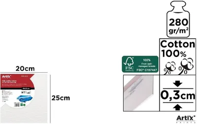 Obrázek produktu pro Malířská deska 20 x 25 x 0,3 cm, 280 g/m² – Artix