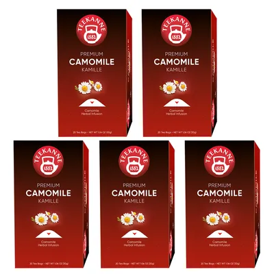 Produktbild von Teekanne Premium Kamille Kräutertee 20 Teebeutel 30g 5er Pack
