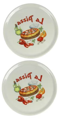 Produktbild von Pizzateller mit Dekor, 2 Stück, Ø 31 cm