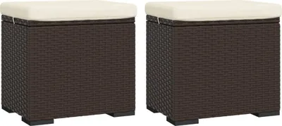 Obrázek produktu pro vidaXL Stolička s polštářem 2 ks hnědá 40x30x40 cm Poly ratan