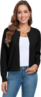 Imagen del producto de Chaqueta de punto para mujer, tipo cárdigan, suave, elegante, casual, color , talla M