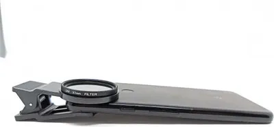 Produktbild von SYSTEM-S UV Filter 37 mm Gewinde mit Clip in Schwarz für Smartphone