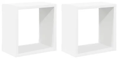 Image de vidaXL Étagères cubes 2 pcs. Blanc 26x15x26 cm