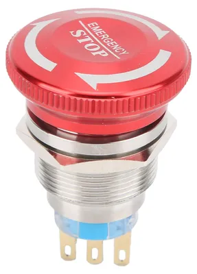 Obrázok produktu pre 22 mm vodotesný núdzový vypínač s tlačidlom, samozabezpečovací tlačidlový spínač (6-pólový)