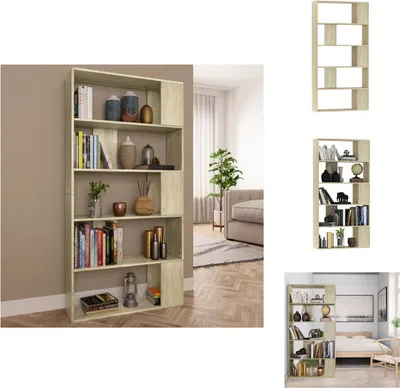 Produktbild von vidaXL Bücherregal/Raumteiler Sonoma-Eiche 80x24x159 cm Holzwerkstoff -  Bücherregale & Bücherschränke