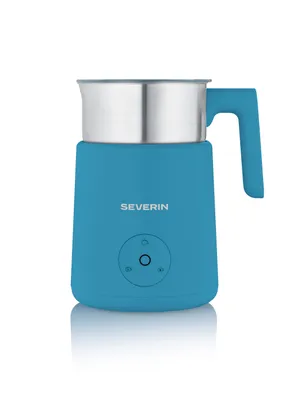 Produktbild von Severin Induktions-Milchaufschäumer, Edelstahlbehälter, kalt & warm aufschäumen, Schokoladenfunktion, für Veganer Drink geeignet, blau, SM 3596