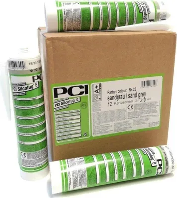 Produktbild von BOX 12 * PCI Silcofug E 22 Elastischer Dichtstofffür innen und außen 310 ML - Sandgrau