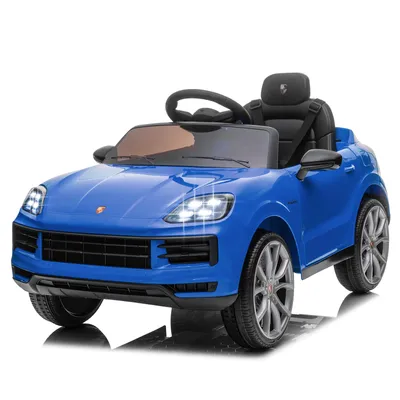 Produktbild von FCH Kinder Elektroauto 12V Kinderauto Elektrisch 2,4G-Fernbedienung, Porsche Cayenne Elektrofahrzeuge mit MP3, Musik, Hupe, LED-Leuchten (Blau)
