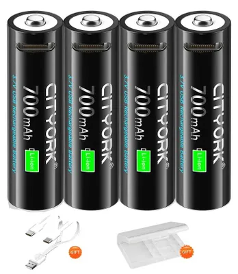 Zdjęcie produktu dla Akumulator, pojemność 700 mAh, złącze ładowania typu C, zestaw 4 sztuk