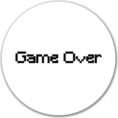 Produktbild von Huuraa Aufkleber Game Over Schriftzug 10cm rund Sticker Geschenkidee