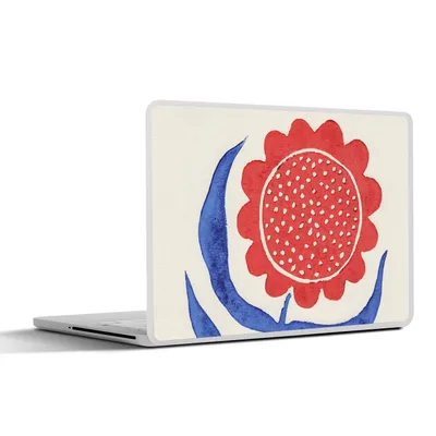 Produktbild von MuchoWow® Laptop Aufkleber Sticker Cover Blume - Pflanze - Rot - Blau 30x21 cm - Sticker für Laptop - Selbstklebend