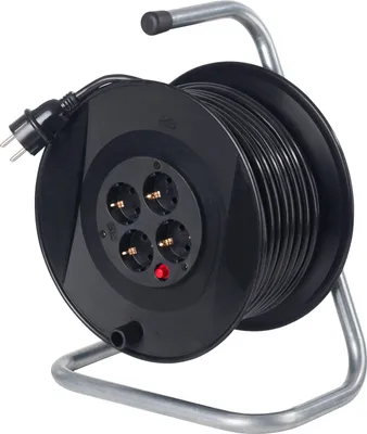 Produktbild von Kabeltrommel Innen 50m Verlängerungskabel H05VV-F 3G1,5 Kabel 4 Steckdosen IP20