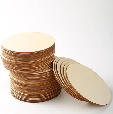 Productafbeelding van Houten schijfjes, rond, diameter 10 cm, 30 stuks, voor knutselwerkzaamheden