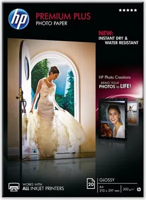 Produktbild von HP Fotopapier Premium Plus CR672A DIN A4 300g weiß 20 Bl./Pack.