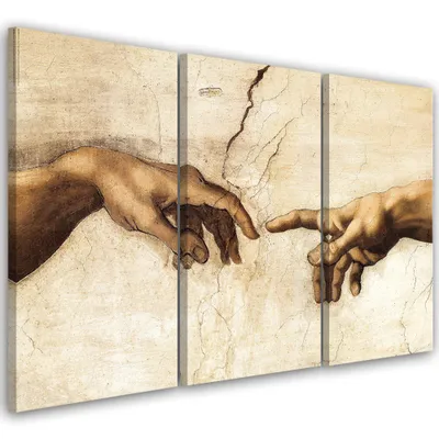 Produktbild von Triptychon auf leinwand religiöses - beige 60x40 cm Feeby beige wandbild bereit zum aufhängen