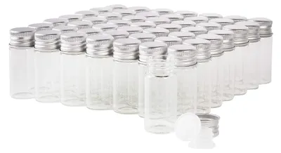 Glasfläschchen 10 ml, transparent, auslaufsicher, 50 Stück