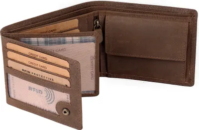 Produktbild von Benthill Geldbörse Herren Leder - Echtleder Geldbeutel mit RFID-Schutz - Slim Portemonnaie für Herren