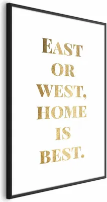 Zdjęcie produktu dla Plakat Gold Home 40x60 cm z ramą czarną bez marginesu