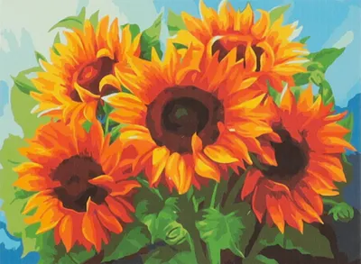 Produktbild von Malen nach Zahlen Malen nach Zahlen Set 40x50cm - Sonnenblume auf Leinwand