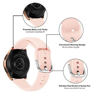 Productafbeelding van DrPhone Samsung Galaxy S3 / Watch 46mm Horlogeband – Siliconen band – Metalen