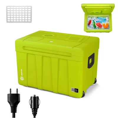 Produktbild von Peme Elektrische Kühlbox Essential 50L -  Autokühlschrank Camping leise Trolley Wärmefunktion Minikühlschrank PKW LKW Reise Outdoor campingkühlschrank