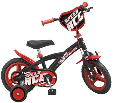 Immagine prodotto di Speed 12 pollici 21,5 cm, passeggino per bambini nero / rosso