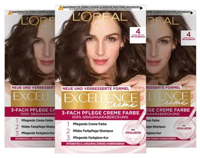 Produktbild von L'Oréal Paris Permanente Haarfarbe, 100% Grauhaarabdeckung, Haarfärbeset mit Col