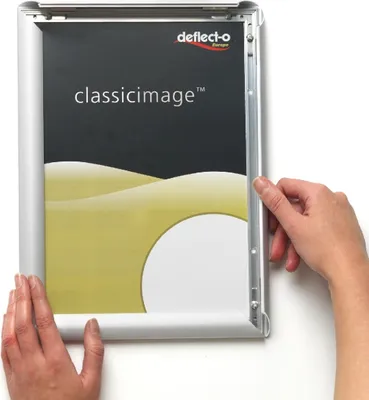 Produktbild von Wandprospekthalter mit Klapprahmen A4 Aluminium Packung mit 10 Stück