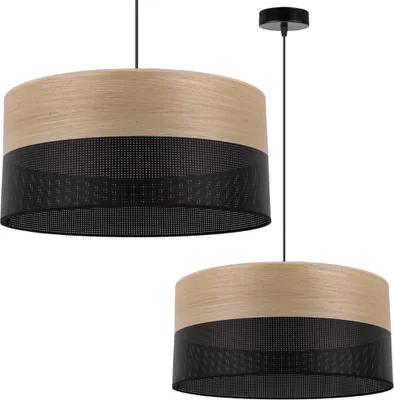 Produktbild von Einzelne Hängelampe, Lampenschirm Aus Goldenem Eichenfurnier, 44 Cm