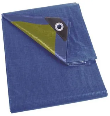 Productafbeelding van Ibenzoa® Afdekkleed, 2 x 8 meter – waterdichte polyesterdoek (70 g/m²) met verstevigde hoeken en oogjes, geschikt voor binnen- en buitengebruik