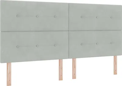 Image de Tête de lit vidaXL gris clair 200 cm velours