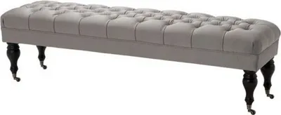 Produktbild von Casa Padrino Luxus Sitzhocker Chesterfield Grau Hocker - Möbel Schlafzimmer Wohnzimmer - Luxus Kollektion