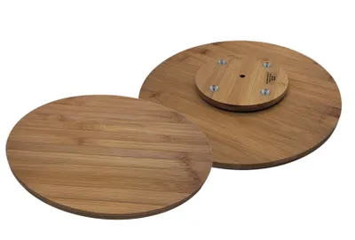 Produktbild von Bambus Holz Drehteller Ø32cm Käse Servier Platte Küche Drehteller Drehplatte