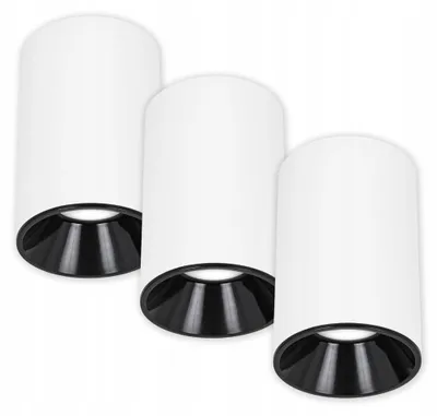 Produktbild von LEDHOFF 3er Set Aufputz Deckenstrahler GU10 Weiß Schwarz