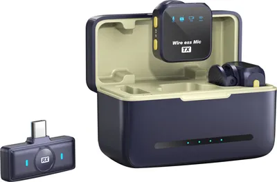 Obrázek produktu pro Jeden-spoušť-dva Bezdrátový mikrofon 2.4G Magnetický mikrofon s klipem pro kameru Přenosový dosah 50?m Potlačení šumu Vestavěná dobíjecí baterie s nabíjecím pouzdrem Náhrada za chytré telefony typu C s operačním systémem Android Tablety Vlog živé vysílání rozhovoru