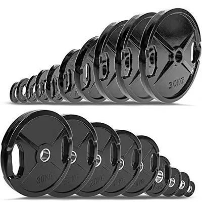 Produktbild von C.P. Sports Olympiascheiben als Paar – GUMMIERT – 1,25 KG – Hantelscheiben/Gewichte/Weight Plates 50mm aus Gusseisen mit Grifflöchern – für Gewichtheben und Kraftsport