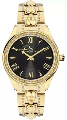 Produktbild von Police Armbanduhr Damen PAHIA Gold Schwarz PEWLG2109502