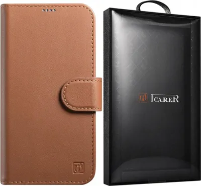 Immagine prodotto di Portafoglio Icarer 2In1 Custodia in pelle per Iphone 14 con patta anti-Rfid Marrone (Wmi14220725-Bn)