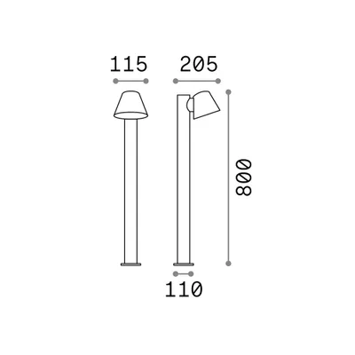 Obrázok produktu pre Moderná stojaca lampa Plynová hliníková káva 1 svetlo Gu10
