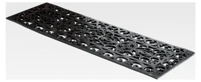 Produktbild von Set aus 4 Gummi-Treppenstufenmatten 76,2 x 25,4 cm rutschfester Outdoor-Teppich, Schwarz – Musterdesign