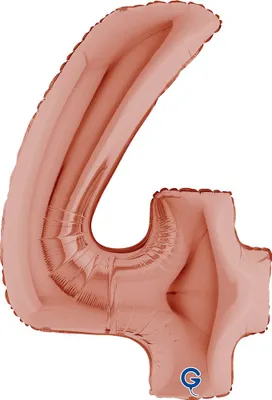 Produktbild von Riesenzahl Folienballon 40"/102cm | Rosegold Zahl: 4