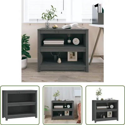 Produktbild von The Living Store Bücherregal Grau 80x35x68 cm Massivholz Kiefer