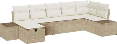 Produktbild von vidaXL Sofa Set 7 stk. Poly-Rattan