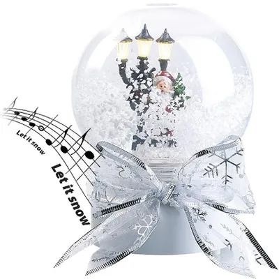 Image de Boule à neige lumineuse tactile avec Père Noël chantant