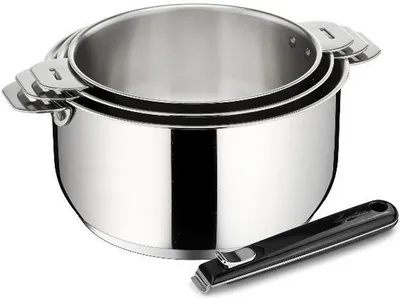 Image de Set 3 Casseroles 16 / 18 / 20 Cm Inox + Poignée - Salvaspazio - Lagostina