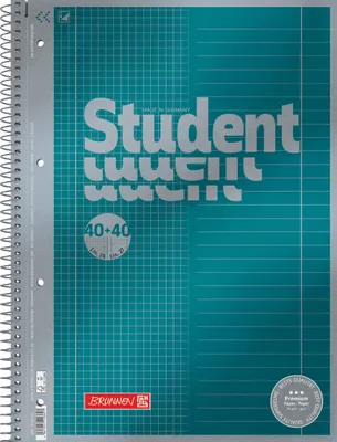 Produktbild von BRUNNEN Collegeblock Premium Student „DUO“ | A4, kariert/liniert, 80 Blatt, petr