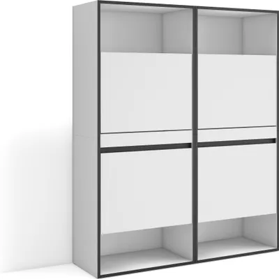 Produktbild von Schuhregal, Schuhschrank, 120x35x145 cm, Für Schlafzimmer, Zimmer, Schuh-Organizer, Weiß
